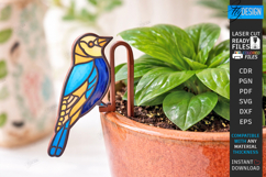 Stained Glass Style Plant Pot Clip Laser Cut | Garden Decor Product Image 1
