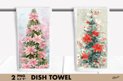 Watercolor Christmas Tree Dish Towel Sublimation Product Image 1