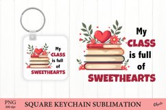 Valentine’s Day Keychain Sublimation. Book Keychain PNG Product Image 1