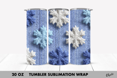 Christmas Snowflake Tumbler Wrap. Crochet Snowflakes PNG Product Image 1