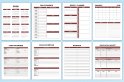 2026 Home Maintenance Planner For Canva Interior Product Image 2