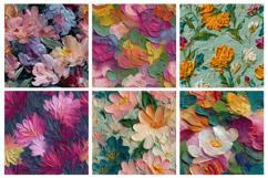 Oil paint Floral Texture Seamless Patter and Digital Paper Product Image 2