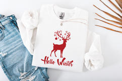 Hello Winter Reindeer SVG - Festive Christmas Holiday Product Image 3