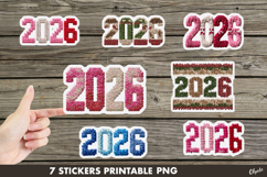 2026 Stickers PNG, New Year Stickers Printable Product Image 1