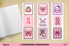 Pink October, Pink Stamp, Cancer Awareness Bookmark PNG Product Image 1
