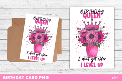 Birthday Girl Greeting Card. Birthday Qween Card PNG Product Image 1
