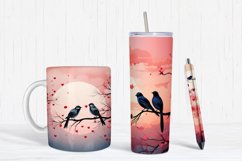 Pink Nature With Birds Digital Paper Product Image 2