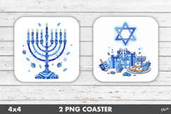 Hanukkah Coaster PNG. Happy Hanukkah PNG Product Image 1