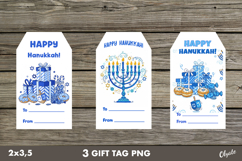 Hanukkah Gift Tag PNG. Happy Hanukkah PNG Product Image 1