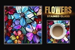 Flowers Stained Glass Square Coaster Product Image 1