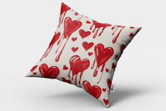 Red Dripping Hearts Seamless Pattern and Digital Paper Product Image 2