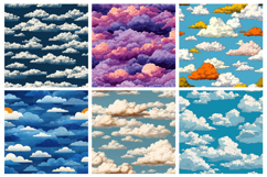 Cloud Seamless Pattern and Digital Paper Product Image 2