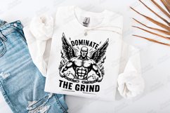 Dominate The Grind Motivational Gym Fitness Design Product Image 2