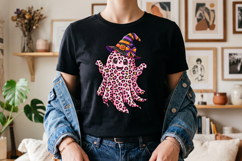 Pink Halloween Leopard Print Ghost Clipart PNG Product Image 2