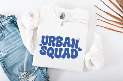 Urban Squad SVG - Trendy Blue Bubble Typography Design Product Image 3