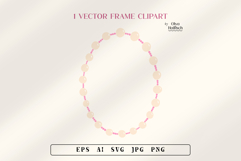 Elegant Beaded Jewelry Vector Frame with Pearls Clipart Product Image 2