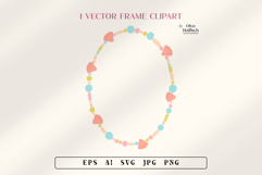 Cute Beaded Jewelry Vector Clipart Frame with Seashells Product Image 2