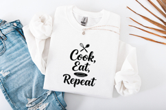Cook Eat Repeat SVG - Kitchen Quote Digital Cutting File Product Image 3