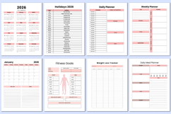 2026 Meal &amp; Fitness Workbook Canva templates Product Image 2