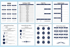 2026 Moon &amp; Astrology Planner KDP Interior Canva templates Product Image 2