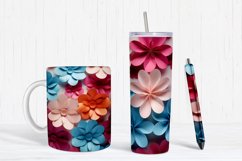 3D Colorful Flowers Digital Paper Product Image 2