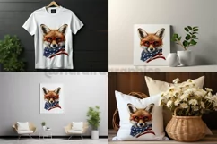 Cartoon Red Fox | Patriotic Clipart | 4th of July Product Image 2