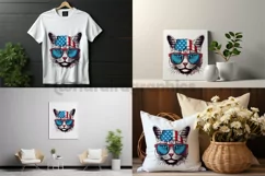 Cymric Cat 03 Variations| Patriotic Clipart | 4th of July Product Image 2