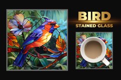 Bird Stained Glass Square Coaster Product Image 1
