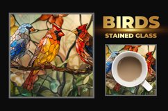 Bird Stained Glass Square Coaster Product Image 1