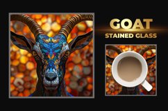 Goat Stained Glass Square Coaster Product Image 1