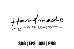Hand Drawn Handmade With Love SVG EPS DXF PNG Files Product Image 2