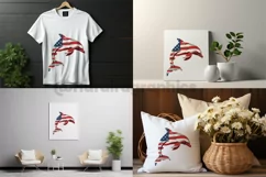 Dolphin American Flag| Patriotic Clipart | 4th of July Product Image 1