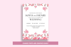 Pink Floral Wedding Invite Template, Editable Canva Wedding Product Image 2