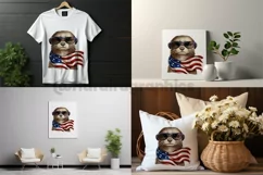 Cartoon Otter | Patriotic Clipart | 4th of July Product Image 2