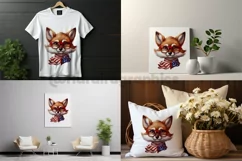 Cartoon Red Fox | Patriotic Clipart | 4th of July Product Image 2