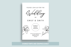 Minimalist Floral Wedding Invitation Canva Template Product Image 2