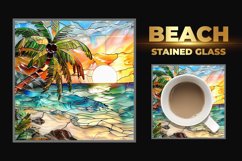 Beach Stained Glass Square Coaster Product Image 1