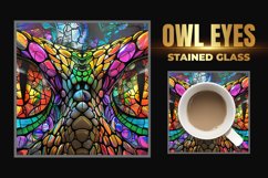 Owl Eyes Stained Glass Square Coaster Product Image 1
