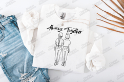 Always Together SVG Best Friends PNG Gift Line Art Bff Product Image 2