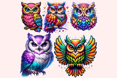 Glitter Owls PNG Clipart Bundle Product Image 2