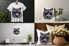 Nebelung Cat | Patriotic Clipart | 4th of July Product Image 2