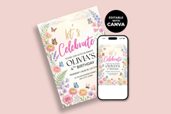 Wildflower Birthday Invitation Template, Editable Canva Temp Product Image 2