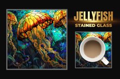 Jellyfish Stained Glass Square Coaster Product Image 1