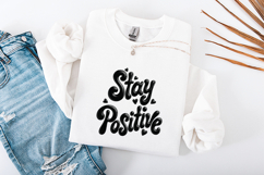 Stay Positive SVG - 3D Bubble Typography Aesthetic Design Product Image 3