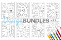 Woodland Animals Coloring Pages - 8 jpg / pdf items Product Image 2