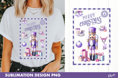 Lilac Christmas Post Stamp Sublimation PNG Product Image 1