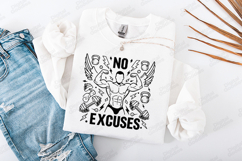 No Excuses Gym Fitness Workout Motivational SVG Product Image 2