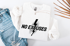 No Excuses Motivational Lightning Bolt Fitness Gym SVG PNG Product Image 3