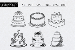 Hand Drawn Wedding Cake Doodles Bundle Product Image 2