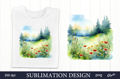 Watercolor Woodland Sublimation. Forest PNG Product Image 1